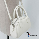 Mini Boston Ristikkott/K&auml;ekott (3 v&auml;rvi) 18x12x6cm valge