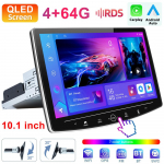 10,1 tolline P&ouml;&ouml;ratav Auto Raadio Nupu Nupp Android Auto Rakenda Carplay DVD Multimeediam&auml;ngija Auto Stereo GPS QLED Universaalne 1 DIN 4-core 4+64