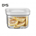 Suletud Crisper Box toidu s&auml;ilituskonteiner tolmukindla kaanega, suure mahutavusega l&auml;bipaistev disain virnastatav h&auml;sti suletav &otilde;hukindel purk 600ML valge