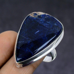 Sodalite Gemstone handmade 925 Sterling Silver gift Jewelry Ring Size 10 F1u13