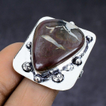 Mud Crack Fossil Gemstone 925 Sterling Silver gift Jewelry Ring Size 9 p2y20