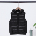 Teismelised poisid T&uuml;drukud Soojendusvest S&uuml;gis Talvine Puuvillane vest Laste &Uuml;ler&otilde;ivad Lasteriided Kapuutsiga jakk Vestid Suures suuruses 160 must