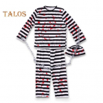 4 tk/komplekti Halloweeni komplekt, T&auml;iskasvanutele m&otilde;eldud vangi kost&uuml;&uuml;m, klassikalises r&uuml;&uuml;s, triibulise mustriga rollim&auml;ng, p&uuml;ksid, m&uuml;tsiketi komplekt Kid S