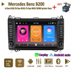 Autoraadio multimeediumipleier Mercedes Benz A-Class W169 B-Class W245 V-Class W639 W906 Sprinter Viano 2 Din Android Carplay GPS Autoradio 2+32GB jaoks 1+32GB must