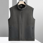 Polarfliisist v&auml;li-fliisvest meestele s&uuml;gisel ja talvel, tuulekindel p&uuml;stkrae pealisr&otilde;ivas, soe kampsun-vest-jakk meestele L