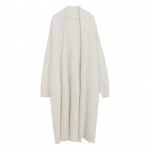 Naiste kampsun mantel, kraeta Batwing, pikkade varrukatega &uuml;hev&auml;rviline kudumine kardigan avatud valge