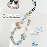 INS Blue Ocean Style V&auml;ike Fresh Shell t&auml;ht helmestega telefonipaelad vabaaja armsa t&uuml;druku mobiiltelefoni &uuml;mbris CCD ripats v&otilde;tmehoidja rihm