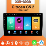 Android Carplay autoraadio Citroen C5 2 jaoks 2008-2017 Multimeediumim&auml;ngija peaseade Stereo GPS Navigatsioon BT WIFI 2+32GB 1+16GB