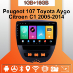 Android Carplay autoraadio Peugeot 107 Toyota Aygo Citroen C1 2005-2014 multimeediumipleieri peakomplekt Stereo GPS-navigatsioon BT WIFI 2+32GB 1+16GB