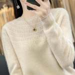 Naiste ka&scaron;miirist sviiter Qinghe ka&scaron;miir 30% ka&scaron;miir 70% vill Naiste s&uuml;gis- ja talvine ka&scaron;miirist pullover pehme ja soe L beež