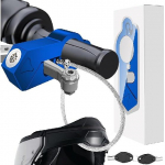 Mootorratta juhtraua lukustus, 2-&uuml;hes funktsioon koos juhtraua luku ja kiivri lukuga, raske vargusevastane lukustusseade, &uuml;lim turvalisus sinine