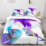 Sisalik Tekikott Komplekt K&otilde;rb Loomastik Loomamustriga Tekikott King Queen Suurus T&auml;iskasvanutele Teismelistele Loomas&otilde;pradele Voodipesukomplekt 140x210cm 2pcs