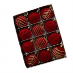 12 tk Velvets j&otilde;ulukuuseehted V&auml;rvilised maalitud ehted Pidulikud p&uuml;hadekaunistused koduks ja pulmadeks C
