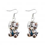 1 paar naiste konksuga k&otilde;rvar&otilde;ngad 2D realistliku kassi kujuga loomateemaline rippuvad k&otilde;rvar&otilde;ngad aastap&auml;eva j&otilde;ulukingitus rippuvad k&otilde;rvar&otilde;ngad naisk&otilde;rva ehted Cat