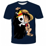 Mood Kid Anime One Piece Luffy T-s&auml;rk Poiste riided Laste Poiste T-s&auml;rk Laste T-s&auml;rk Suvine l&uuml;hikeste varrukatega topsid T-s&auml;rgid S