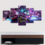 L&otilde;uend 5 tk Neoonautode raketiliiga videom&auml;ng Seinakunst Plakatid Pildid Maalid Kodukaunistused Aksessuaarid Kaunistus Ilma raamita 20x35cm*2 20x45cm*2 20x55cm*1 No Frame