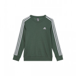 Adidas FW24 Triibuline Vabaaja Paks Fliis &Uuml;mmarguse Kaelusega Pikkade Varrukatega Pusasweater Naiste pusasweater Oks&uuml;deeritud Roheline Valge HM1930 M