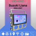 Autoraadio Android Auto Carplay Suzuki Liana 2004-2007 jaoks Multimeediapleier Peaseade Stereo GPS-navigatsioon BT WIFI 1+16GB 1+16GB blue