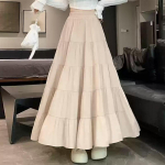 ZANZEA Naiste vabaaja elastse v&ouml;&ouml;koha &uuml;hev&auml;rvilised kihilised A-joonega seelikud M