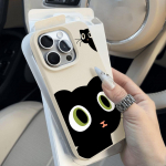 Telefoni&uuml;mbris iPhone 11 13 XR XS Max &uuml;mbrisele iPhone 12 14 15 16 Pro Max 12 Pro 15 Plus Nahast v&auml;rvitud veekindel kukkumis- ja kulumiskindel multikas iPhone 16 Pro Max valge