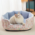 Koerte ja kasside talvised soojad v&auml;rsked lillelised seelikupesad, paksendatud nelja aastaaja &uuml;ldised lemmikloomapesa lemmikloomatarbed S