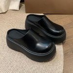 Naiste Jalan&otilde;ud S&uuml;gis Paksude Taldadega K&otilde;rgendatud Mules Nahast Sussid Platvormi Paksude Kontsadega Flatform Jalan&otilde;ud K&otilde;rged Kontsad Lifti Jalan&otilde;ud 39 pruun