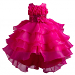 T&uuml;drukute kleidid Lillet&uuml;druku sabaga kleidid Organza kook Printsess Lastekleidid Pulma-pont&scaron;o ja banketi kleidid 110cm roosa punane v&auml;rv
