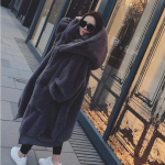 Pika mantliga jope kapuuts Baggy Oversized lahtine talvine XS must