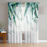 Luksuslikud kuldsed sulgede lehed l&auml;bipaistvad voole rulood magamistoa t&uuml;lli aknakardinad elutuppa L&auml;bipaistvad kardinad rulood kardinad 2 tk W70X165H(cm)x2Pcs&Grommet Top