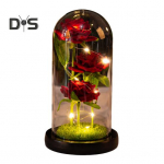 Konserveeritud roos klaaskupliga LED-valgustusega igavene lill Romantiline igavesti roos kingitus naistele s&otilde;brap&auml;evaks emadep&auml;evaks G