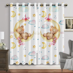Multifilmid Loomad Aknakardinad Elutuba Akvarell J&auml;nkukaru Aasaga Kardinad Kuuprint Uus Beebituba kardinad K&otilde;rge varjutus 100W130H(CM)40x51in&Grommet Top