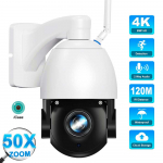 4K 8MP PTZ IP v&auml;li 50X suumiga WiFi valvekaamera 120M IR kaugus Turvakaitse Metallkorpus Nutikas CCTV kaamera 4MP 50X Add 32GB