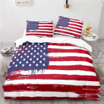 Uue Disainiga Ameerika Lipp 3D Voodipesukomplekt Prinditud Tekikate Tekikate Komplekt Padjap&uuml;&uuml;ridega Au EL USA &Uuml;heinimese Kaheinimese Suurused 135x200cm