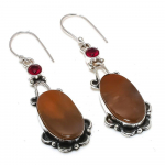 Mookaite, Garnet Handmade 925 Sterling Silver Gift Earring 2.44 s7q22