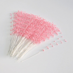 100 tk n&ouml;&ouml;rist p&auml;rlipulgad 4 mm p&auml;rlite lillevarred Pulmap&auml;rlitest pruudikimbu peokaunistused Lillehelmepaelad pulmapeo lauakaunistuseks roosa