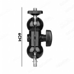 Metallist kahekordse kuulpeaga maagiline &otilde;lg koos 1/4 kruviga pikendatava kinnitusega DSLR-kaamera monitori videomikro statiivi jaoks