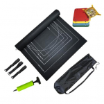 Pusle-rullimatt, suure mahutavusega kokkupandav disain, kulumiskindel pusle-s&auml;&auml;stja puslematt koos kinnitusrihmade komplektiga must