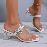 Kingad Naiste Mood Slingbacks Naiste sussid Suvised lahtised varbad Kivid L&auml;bipaistev Kleit Plokk Konts Suures Suuruses Sussid 36