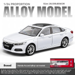 1/24 Honda Accord Limusiin Heli ja Valgus Sulamist Metallist Diecast Auto Mudel Kogumine Hobi Kaunistus Trendikas P&uuml;hade Kingikarbis Poiss valge