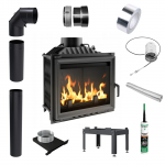 Malmist kaminasisend Kamin KRATKI ANTEK V&otilde;imsus 10kW V&auml;ljalaskeava &Oslash;180 Tarvikud must
