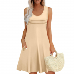 Naiste suvekleidid Taskutega varrukateta p&auml;ikesekleidid XXXL