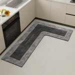 Premium L-kujulised k&ouml;&ouml;gimatid: mustust h&uuml;lgav, kergesti hooldatav, imav, kiiresti kuivav diatomiit savi majapidamiskasutuseks. 100*100cm