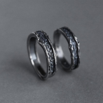 Abyss Ring meeste paaris&otilde;rmus K&auml;sitsi valmistatud retro lihtsad meeste ja naiste s&otilde;rmused must