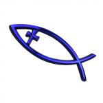 Jesus Ichthys Fishi autokleebised isekleepuvad disainilahendused religioossed autoakna kleebised Windowsi s&uuml;learvutitele ja pagasi jaoks vastupidavad sinine