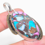 Spiny Oyster Two Tone 925 Sterling Silver Jewelry Pendant 2.32 y6o91