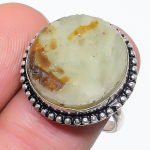 Natural Orange Seraphinite Gemstone 925 Sterling Silver Jewelry Ring Size 8 s1y10