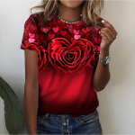 Uued naiste luksuslikud r&otilde;ivad Suveriided Roosiga tr&uuml;kkimine 3D T-s&auml;rgid T&uuml;drukutele T-s&auml;rgid T&auml;navar&otilde;ivad O Kaelus Suured r&otilde;ivad Laides 2023 6XL