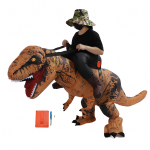 T&auml;ispuhutav dinosauruse kost&uuml;&uuml;m t&auml;iskasvanute veekindlale s&otilde;idule T Rexil, naljakas Halloweeni puhumiskost&uuml;&uuml;m pruun