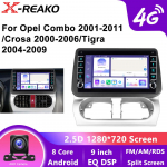 Android Auto Opel Combo Corsa Tigra jaoks 2001-2011 GPS Navigatsioon Auto Carplay Multimeedia Video 8-tuumaline M&auml;ngija WIFI+4G Stereo Ei 2DIN DVD 8 core 6GB+128GB