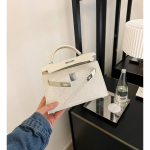 Kott Valge Mini Ristkott Naiste Mitmek&uuml;lgne Ja K&otilde;rgekvaliteediline Retro Krokodillinahast Lehma Naha K&auml;ekott 2025 Uus Toode 19x7x13cm valge